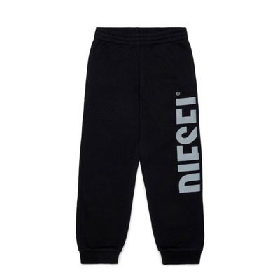 BLACK JOGGING PANT GREY DIESEL LEG LOGO / J03031-K900