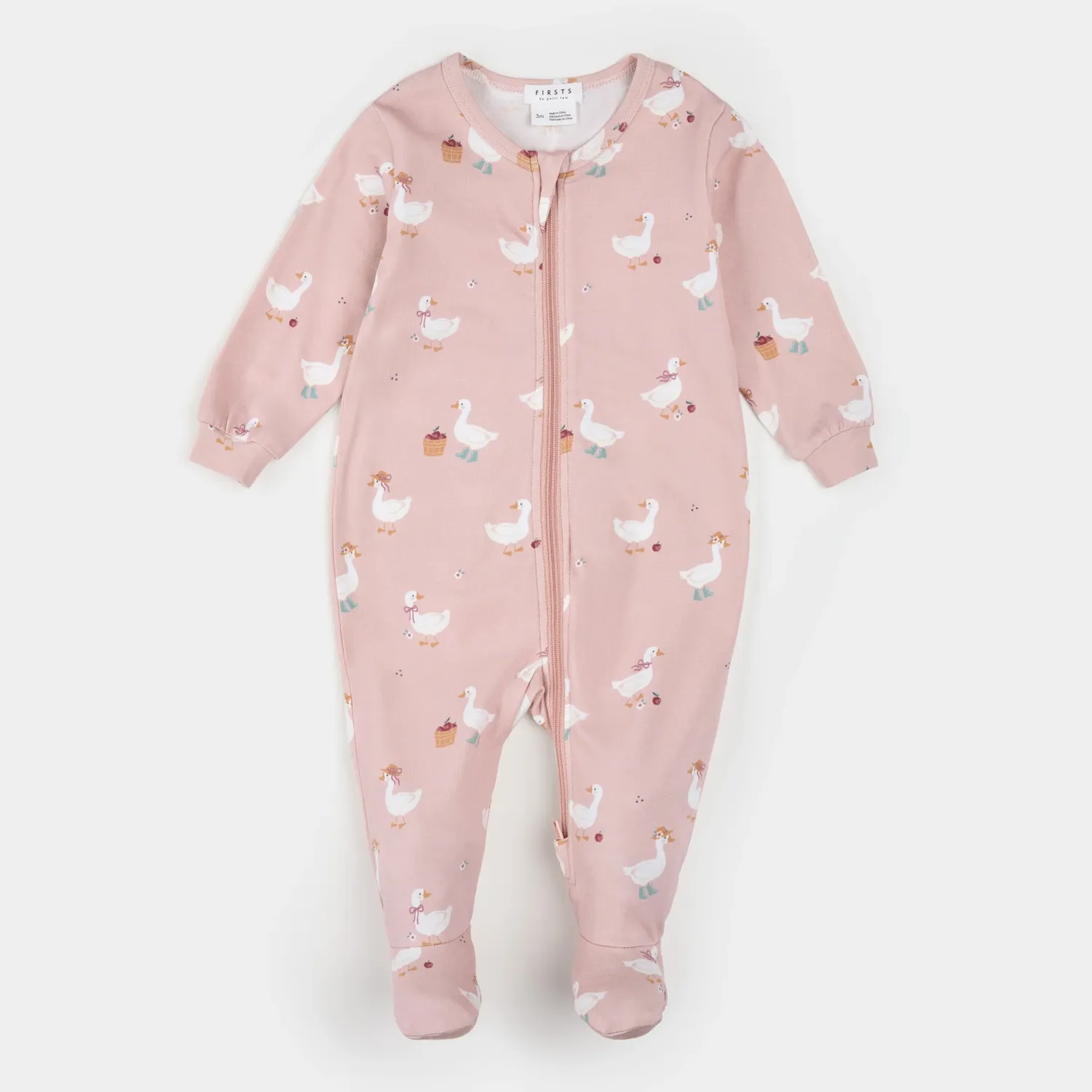 PALE PINK SLEEPER WHITE DUCK PRINT FRONT 2WAY CLOSURE / 26FGL33P07/B