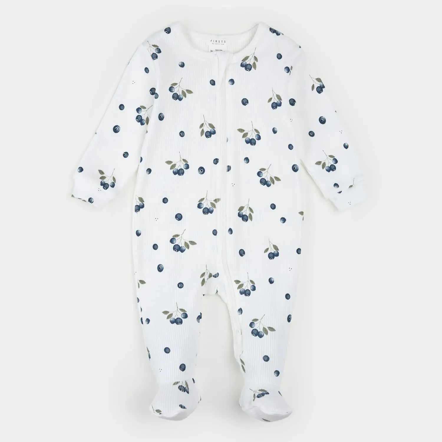 OFFWHITE SLEEPER NAVY BERRY PRINT FRONT CLOSURE 2 WAY ZIPPER / 26EGL30P01/B
