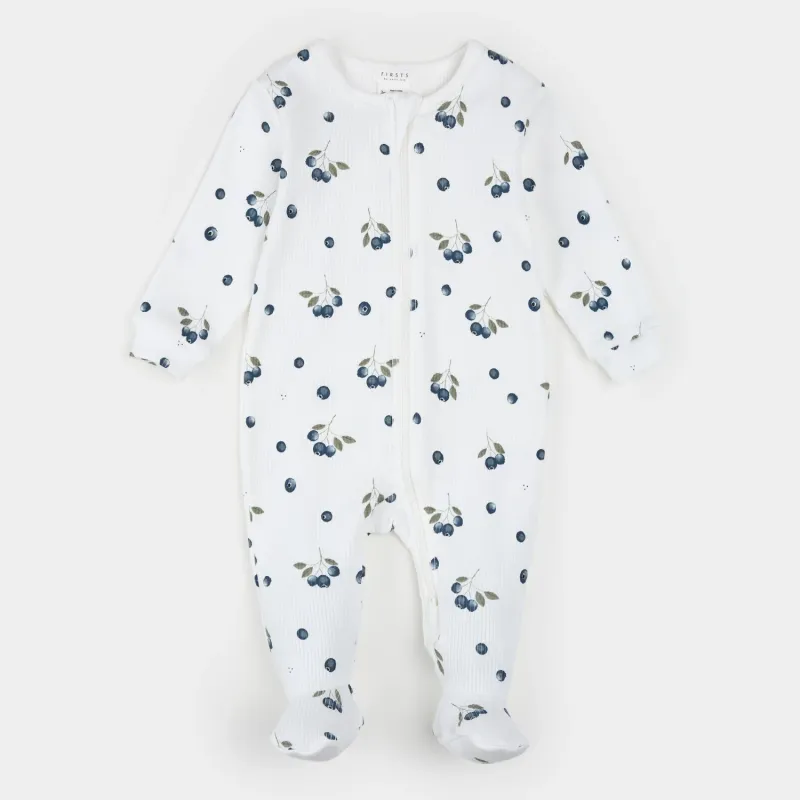 OFFWHITE SLEEPER NAVY BERRY PRINT FRONT CLOSURE 2 WAY ZIPPER / 26EGL30P01/B