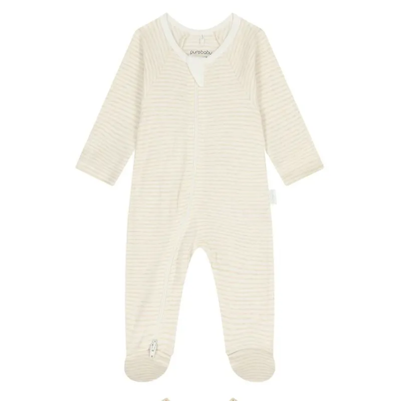 VANILLA & BEIGE STRIPE 2WAY FRONT CLOSURE / PP029ES