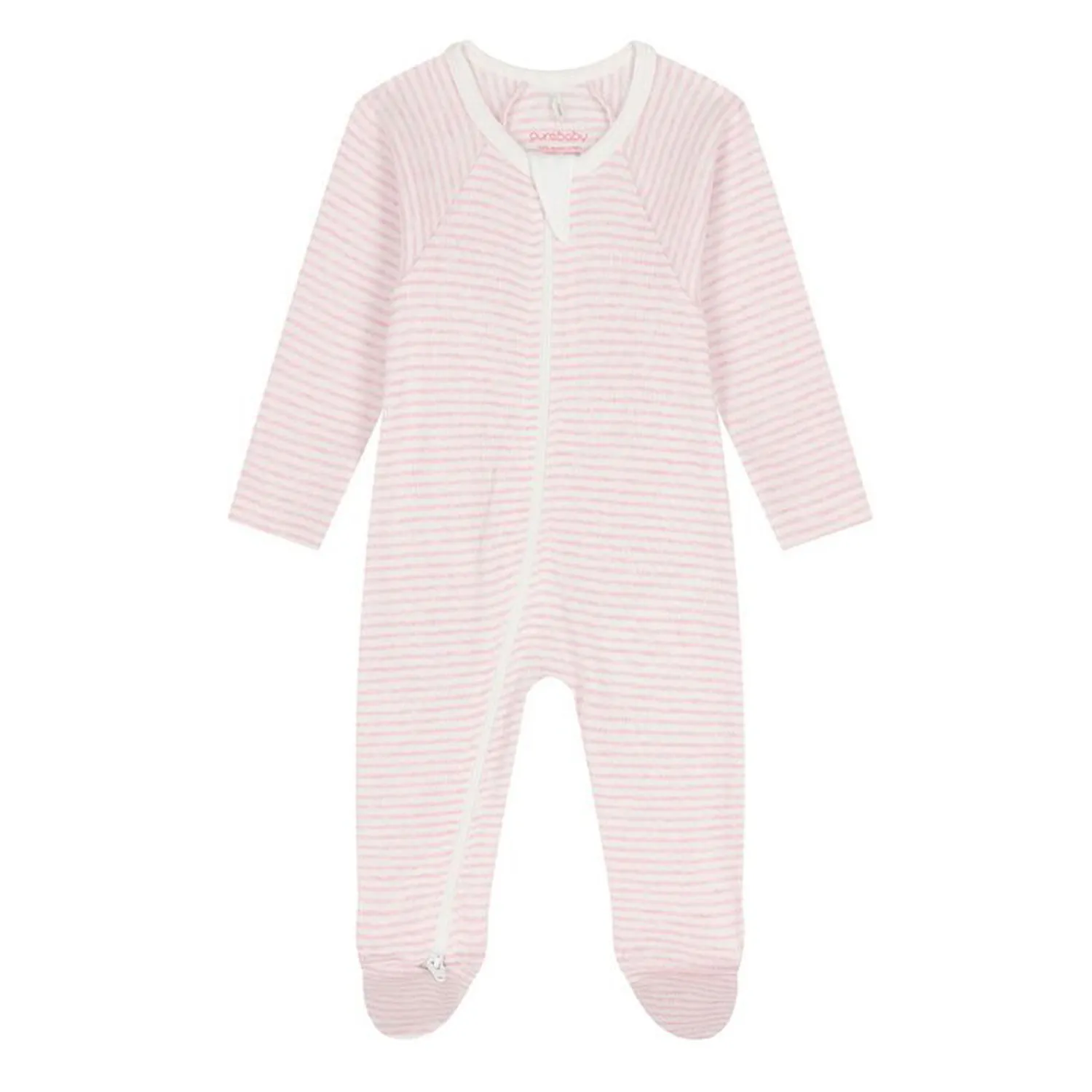 WHITE & PINK STRIPE SLEEPER 2WAY FRONT CLOSURE / PP1029PS-4965B