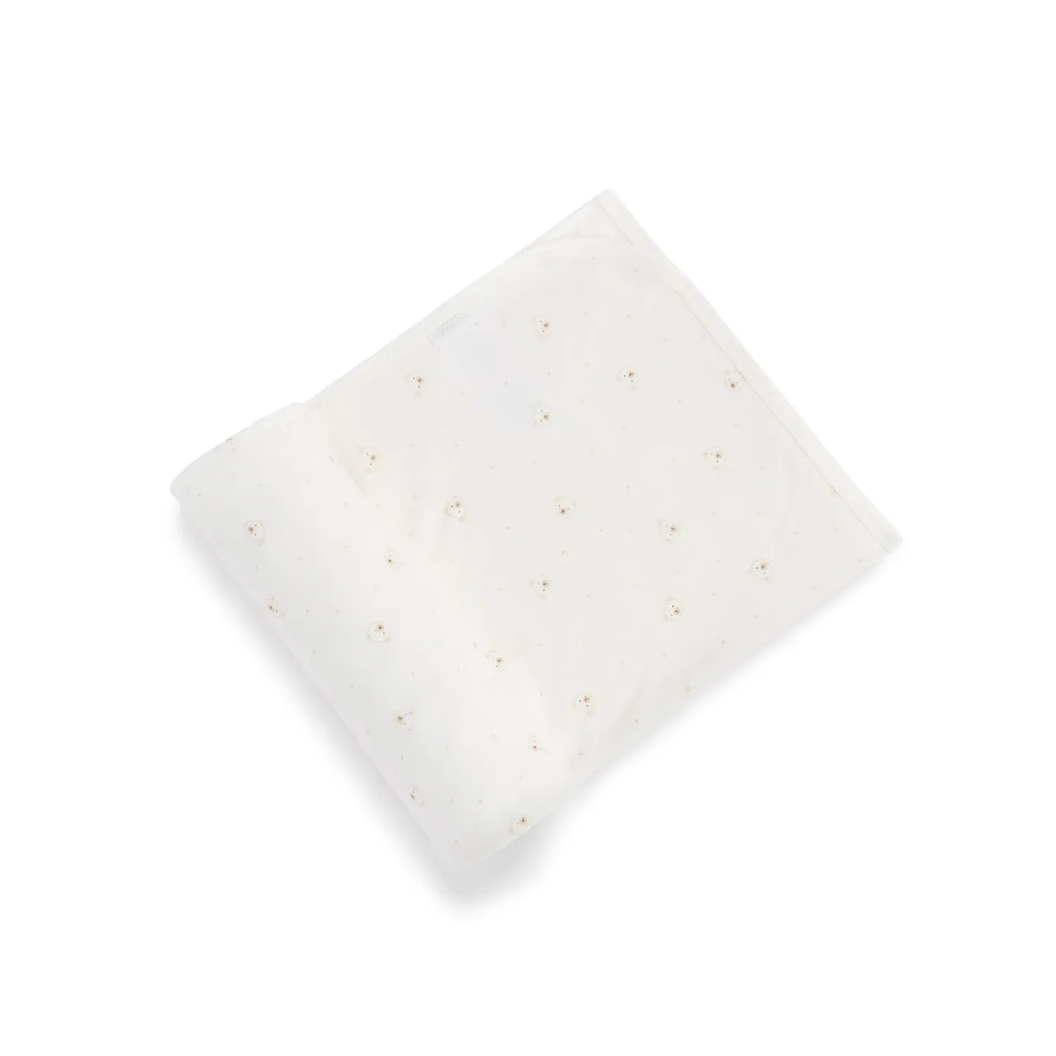 OFF WHITE RECEIVING BLANKET BEAR FACE PRINT ORGANIC / PE1008ES