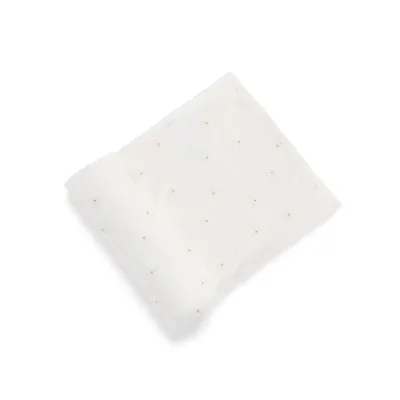 OFF WHITE RECEIVING BLANKET BEAR FACE PRINT ORGANIC / PE1008ES