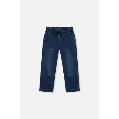 NAVY DENIM PANT ELASTIC WAISTBAND / J20YB25-1230