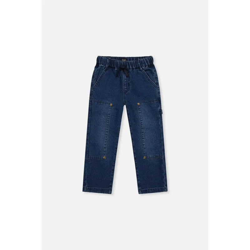NAVY DENIM PANT ELASTIC WAISTBAND / J20YB25-1230