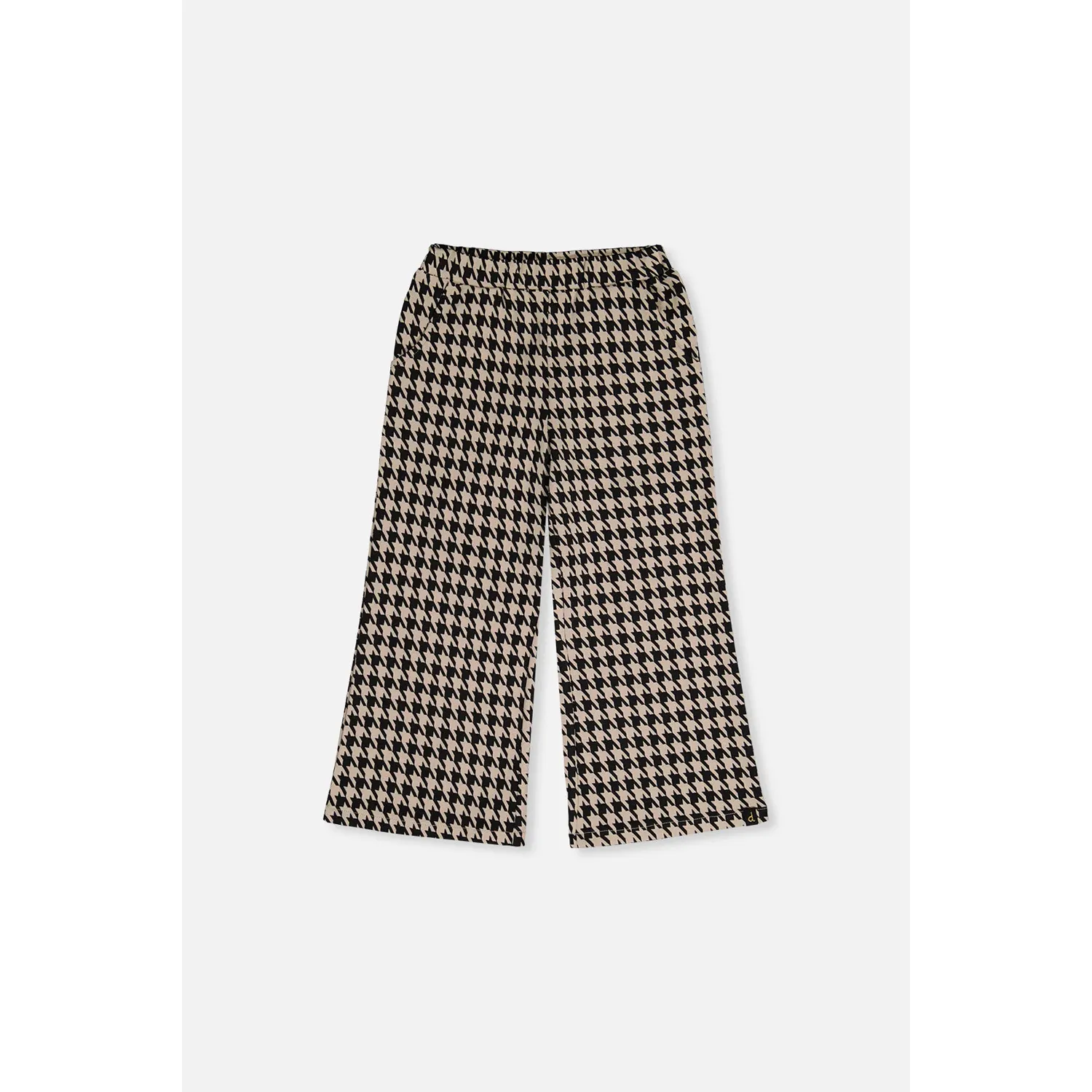BLACK & BEIGE HOUNDSTOOTH PRINT PANT FLARE / J20H21-2J299