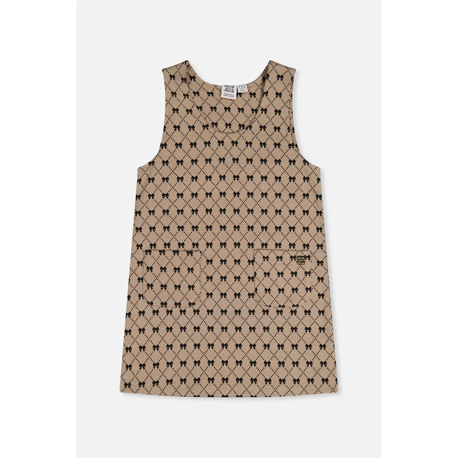 GOLD BLACK JACQUARD JUMPER 2 POCKETS BOW PRINT / J20Q40-2J306