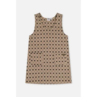 GOLD BLACK JACQUARD JUMPER 2 POCKETS BOW PRINT / J20Q40-2J306