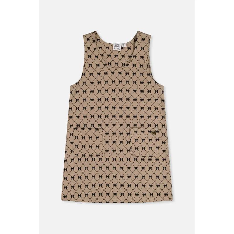 GOLD BLACK JACQUARD JUMPER 2 POCKETS BOW PRINT / J20Q40-2J306