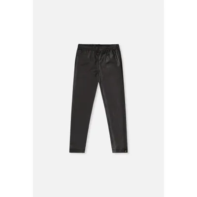 BLACK PLEATHER LEGGING / J20Q60-09990