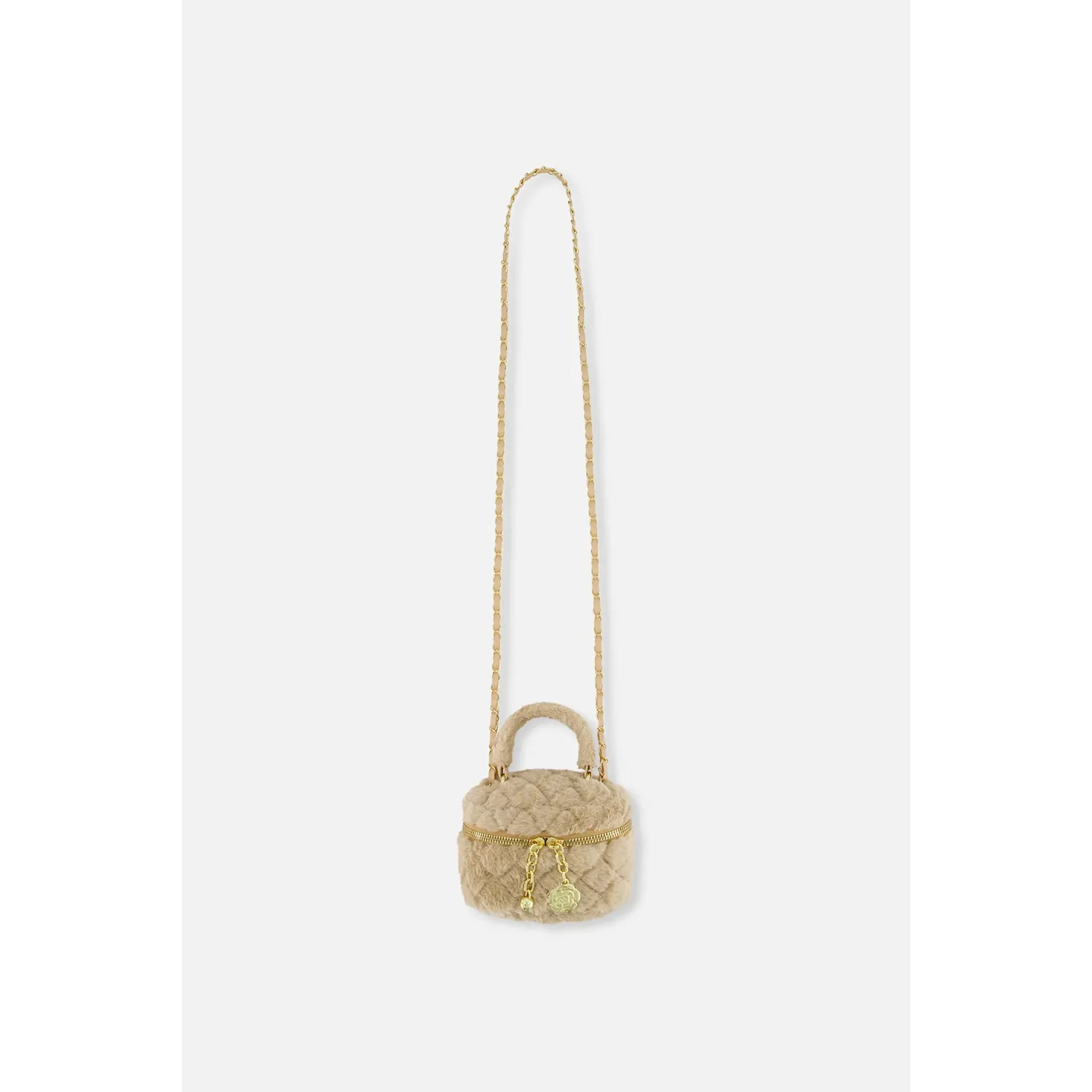 TAN FAUX FUR SMALL BAG / J20QA1-01160