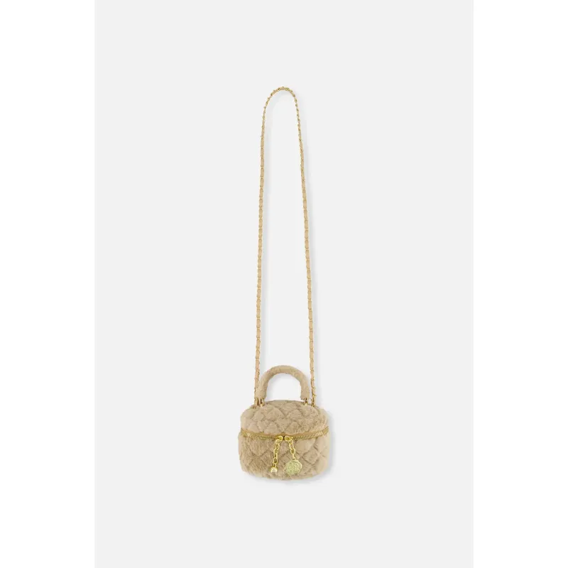 TAN FAUX FUR SMALL BAG / J20QA1-01160