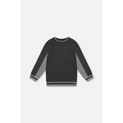 CHARCOAL GREY SWEAT TOP GREY STRIPE / J20U39-01970