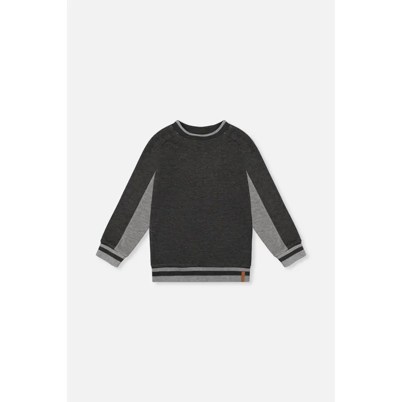 CHARCOAL GREY SWEAT TOP GREY STRIPE / J20U39-01970