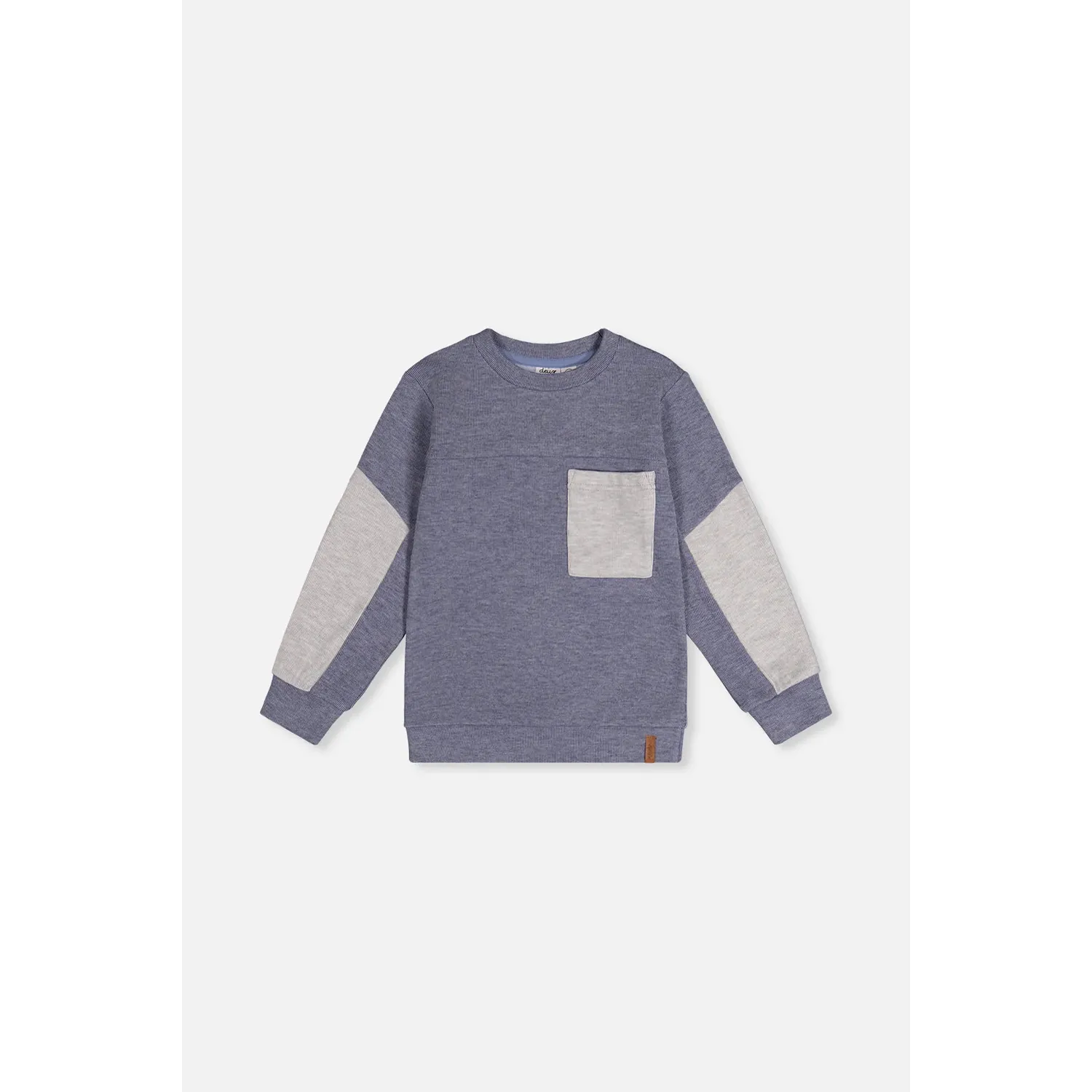 BLUE GREY COLOR BLOCK TOP CHEST POCKET JERSEY / J20U10-04670