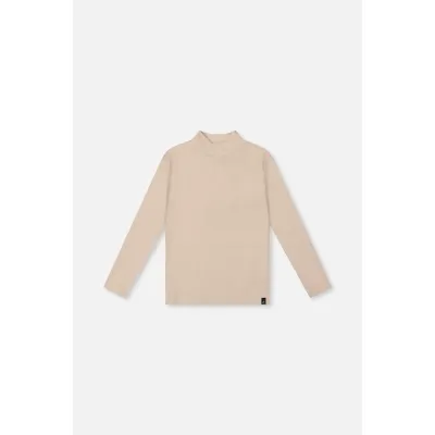 BEIGE MOCK NECK TOP LONG SLEEVE / J20YG71-01160