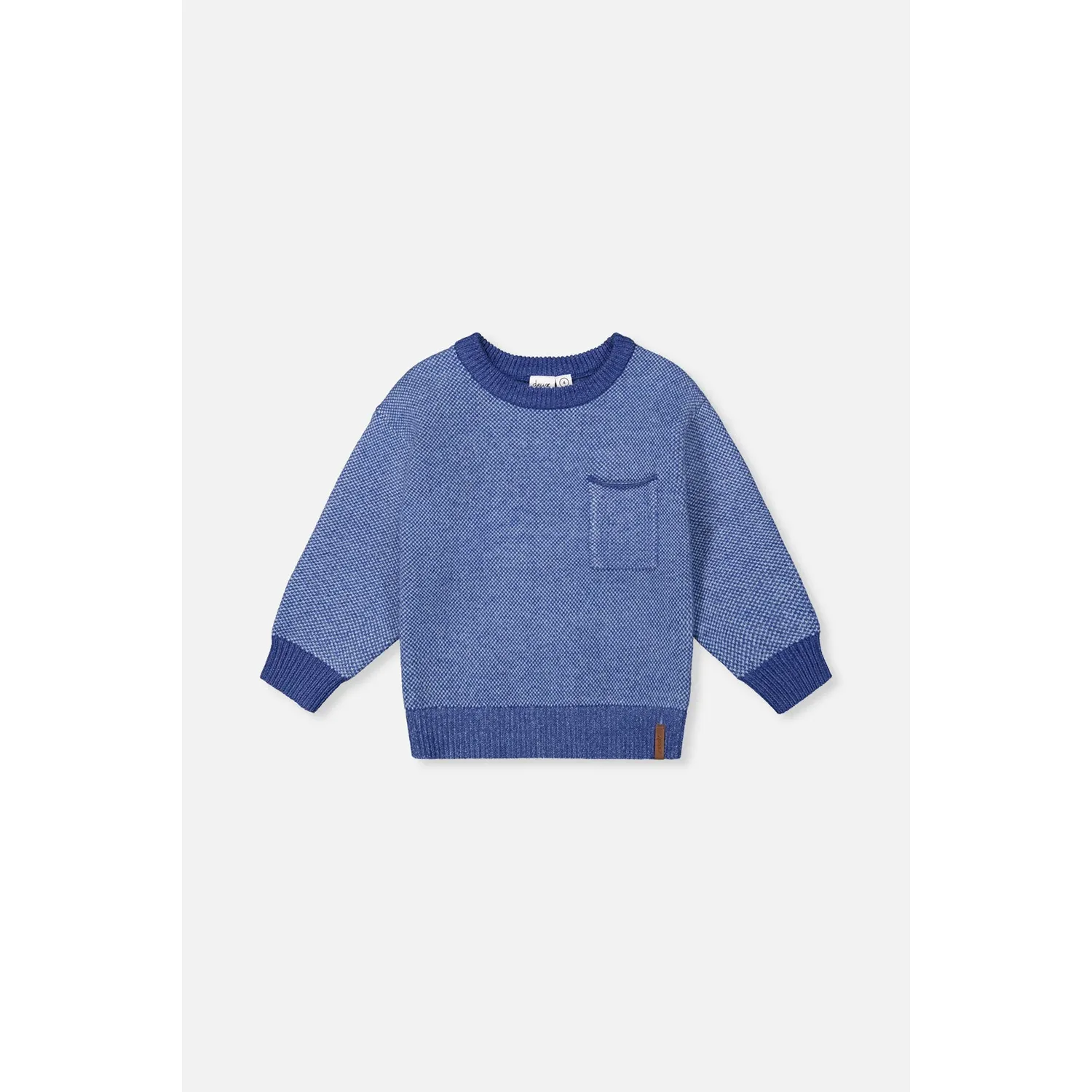 BLUE MIX KNIT SWEATER WITH POCKET / J20UT76-2J282