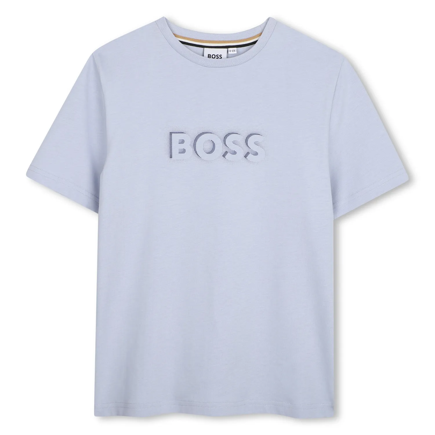 PALE BLUE TSHIRT SHORT SLEEVE 3D BOSS SHADOW EFFECT / J53405-796