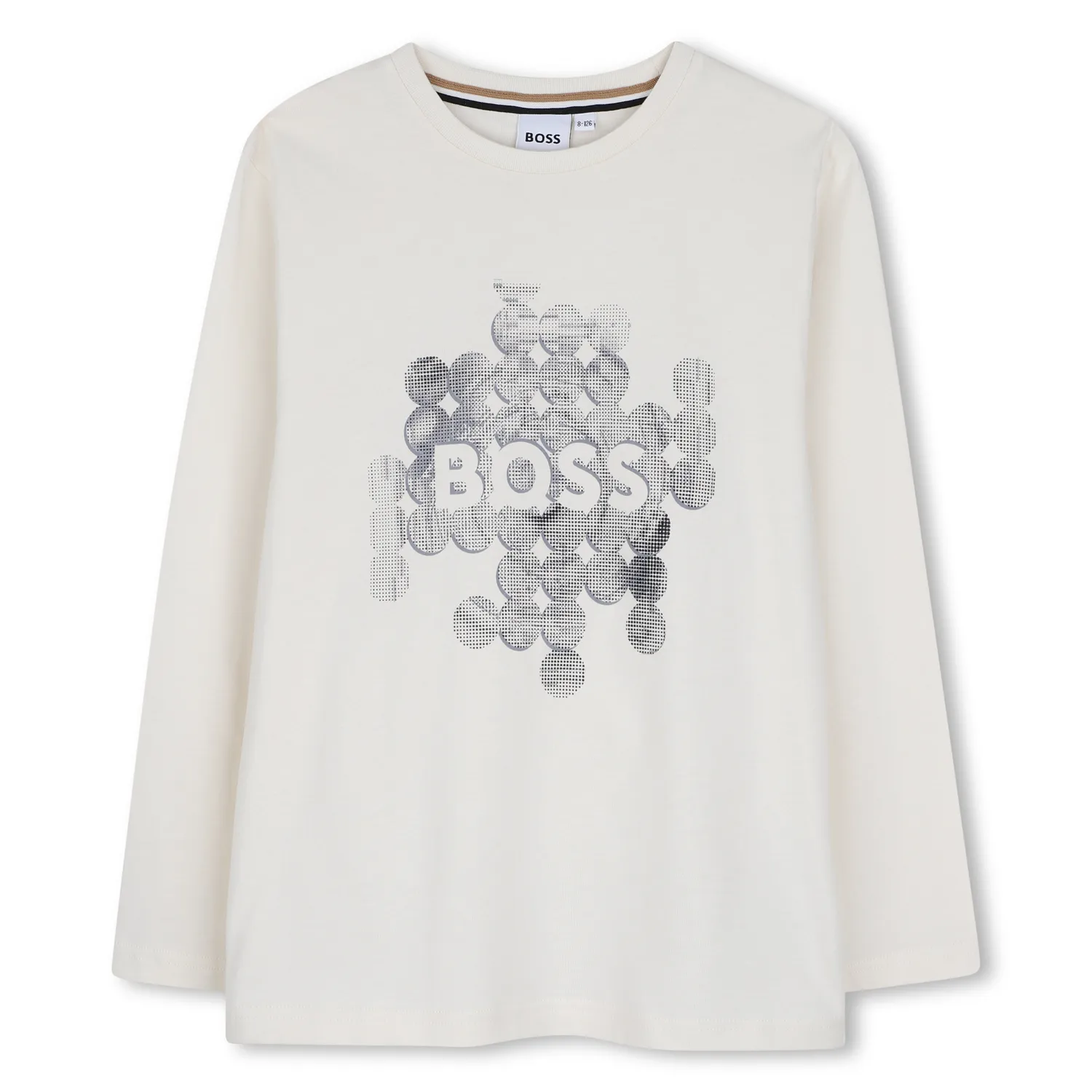IVORY TSHIRT LONG SLEEVE GREY GRAPHIC DESIGN LOGO / J53409-120