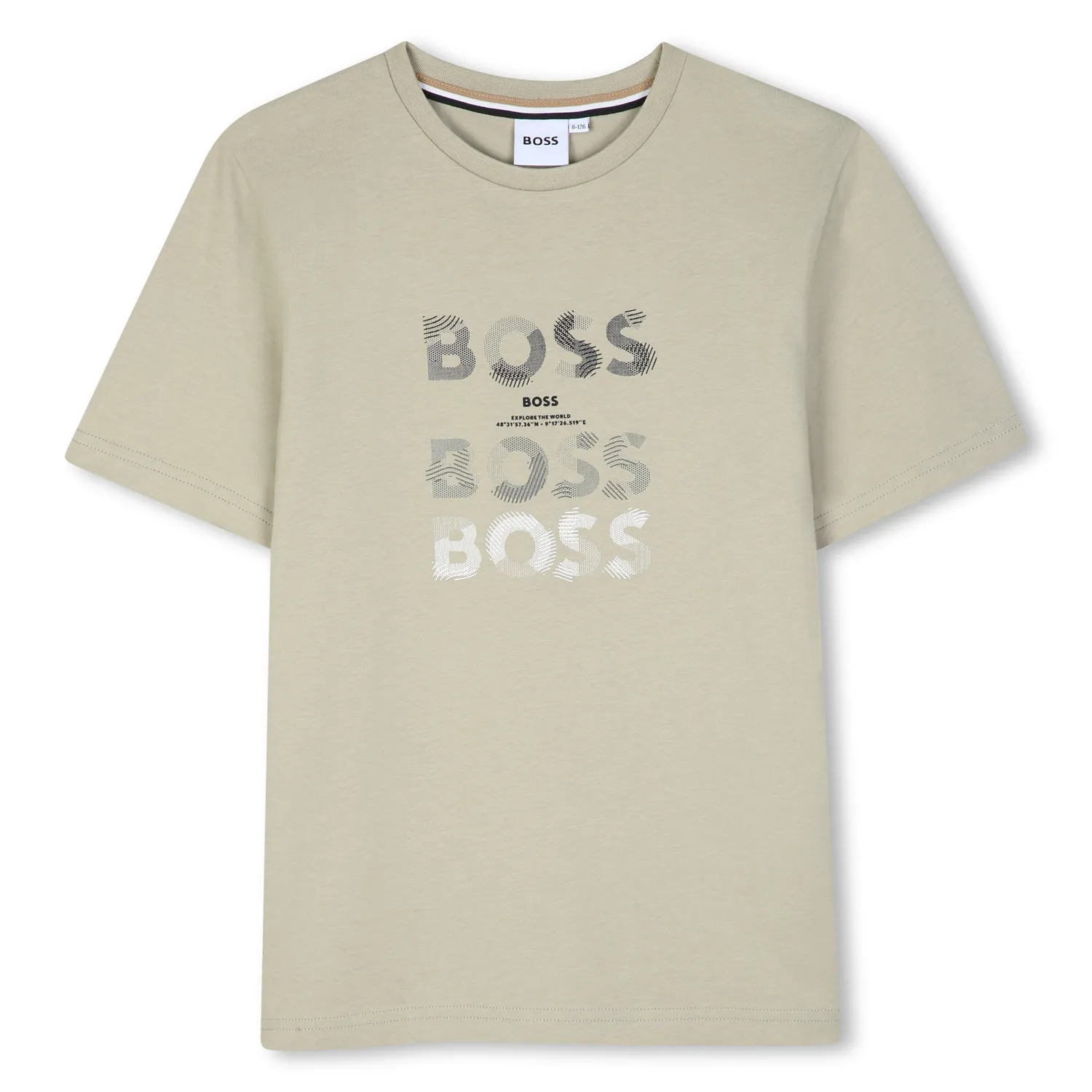 GREEN TSHIRT SHORT SLEEVE MULTI GRADIENT LOGO PRINT / J53410-68S