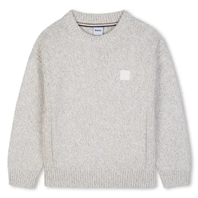 IVORY KNIT SWEATER CREWNECK BEIGE FLECKS / J53391-120