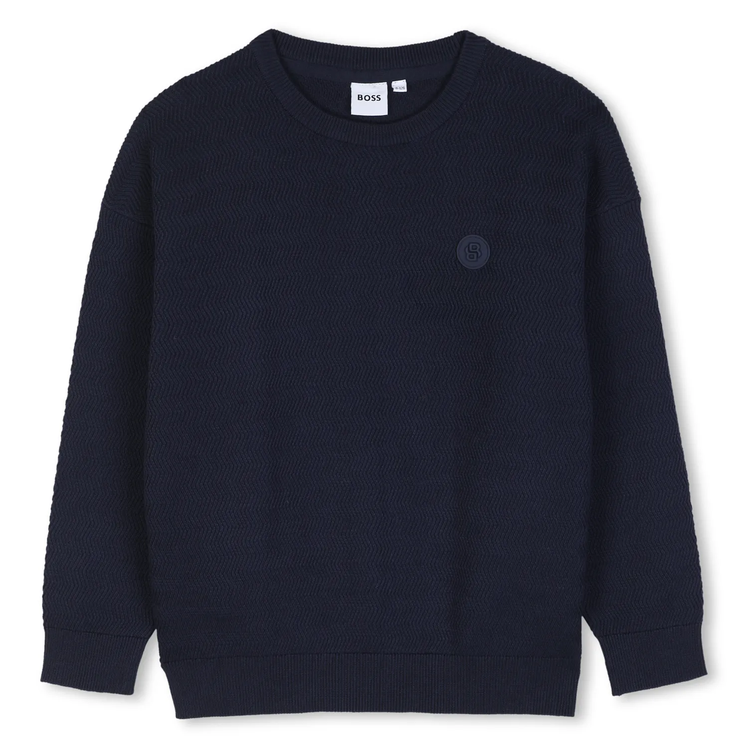 NAVY SWEATER WAVY KNIT PATTERN / J53392-849