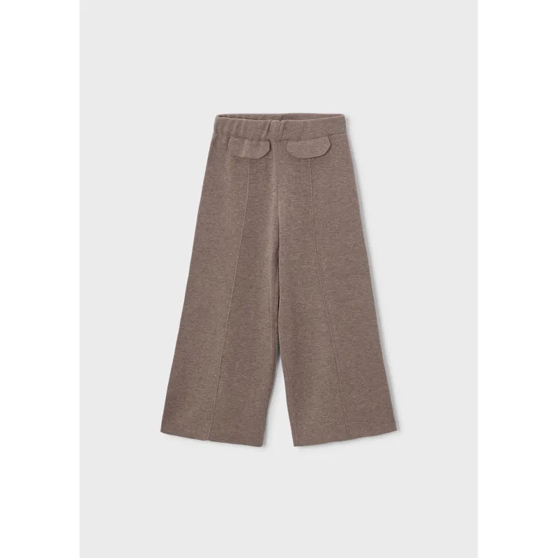 BROWN KNIT PANT WIDE LEG / 4525-075