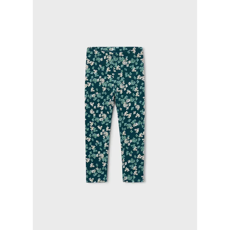 GREEN FLORAL PRINT LEGGING FLEECE / 4729-020