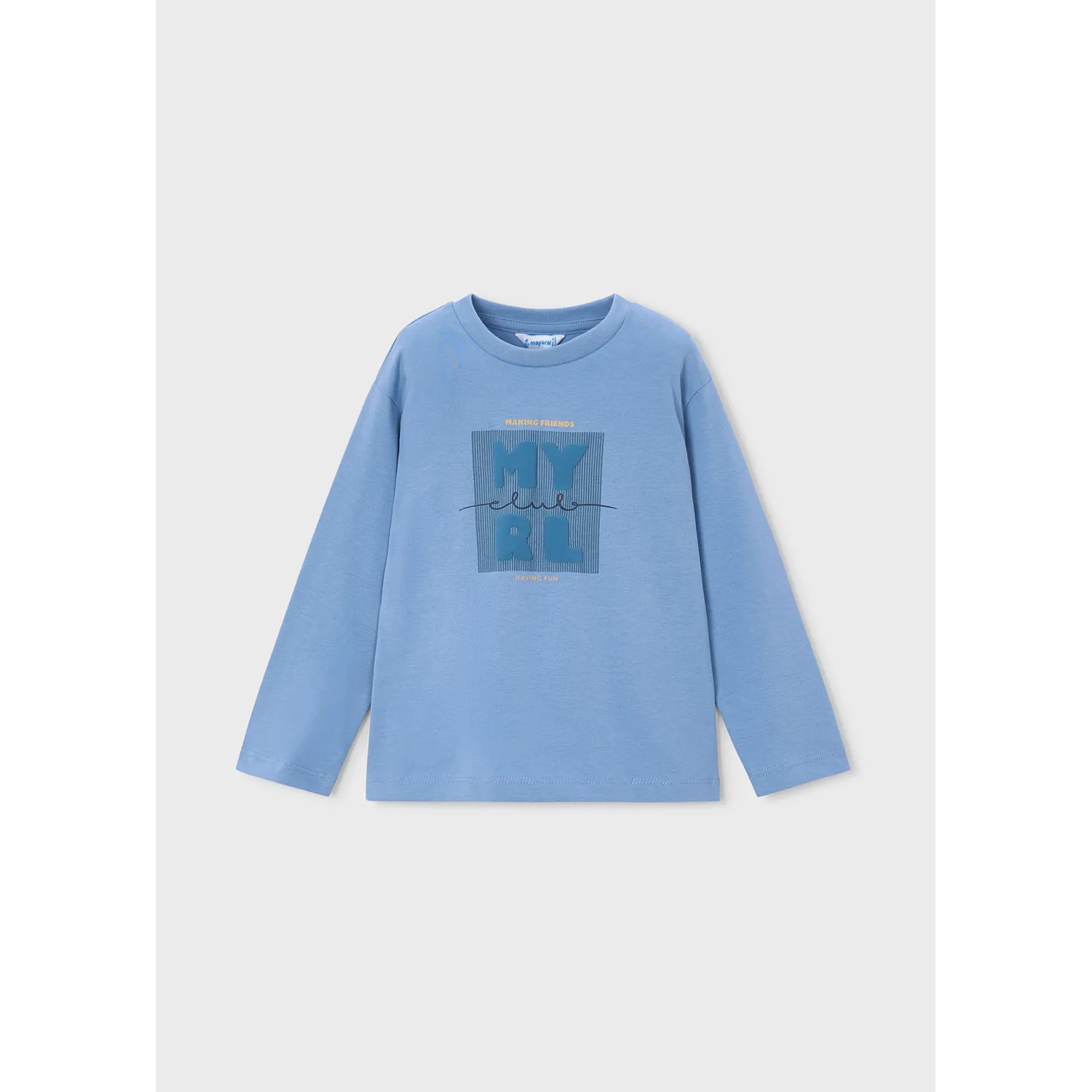 BLUE TSHIRT LONG SLEEVE MYRL APPLIQUE / 173-091
