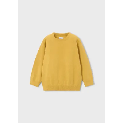 YELLOW KNIT SWEATER LONG SLEEVE ROUND NECK / 323-018