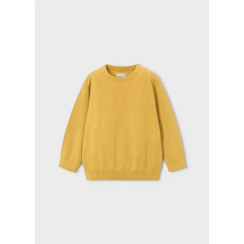 YELLOW KNIT SWEATER LONG SLEEVE ROUND NECK / 323-018