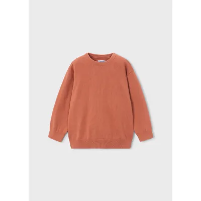 BRICK RED KNIT SWEATER LONG SLEEVE / 323-021
