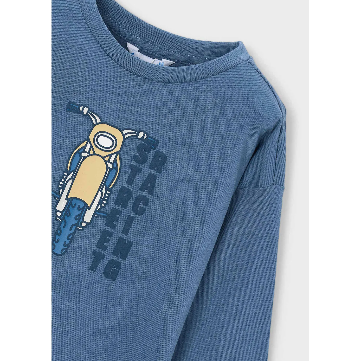 GLACIAL BLUE TSHIRT LONG SLEEVE RACING BIKE PRINT / 4019-055