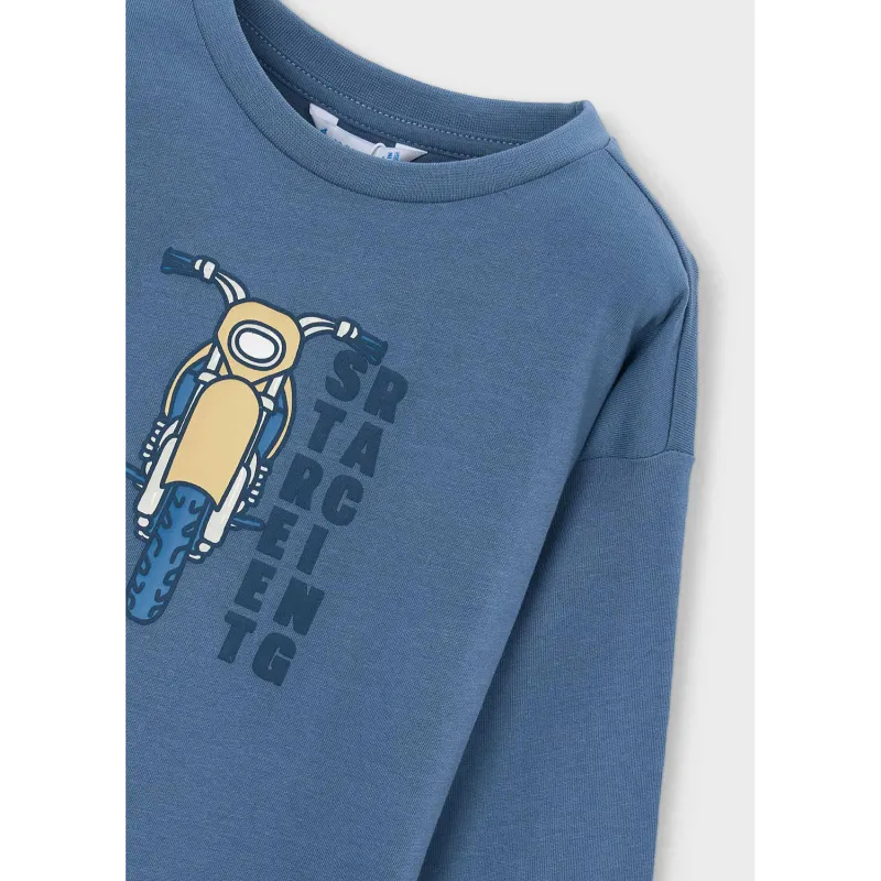 GLACIAL BLUE TSHIRT LONG SLEEVE RACING BIKE PRINT / 4019-055