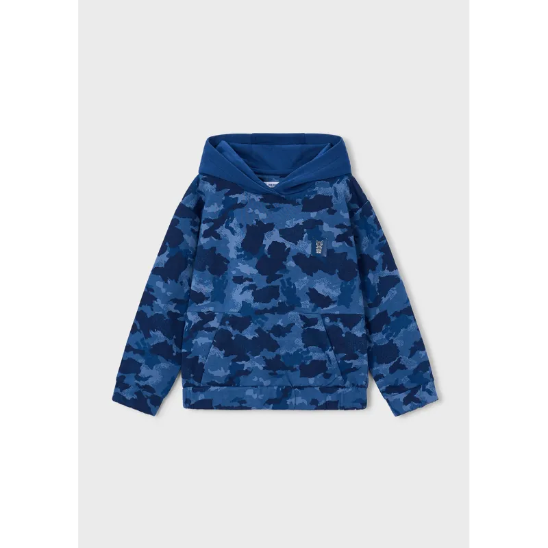 ATLANTIC BLUE PRINTED SWEAT TOP HOODED / 4458-067