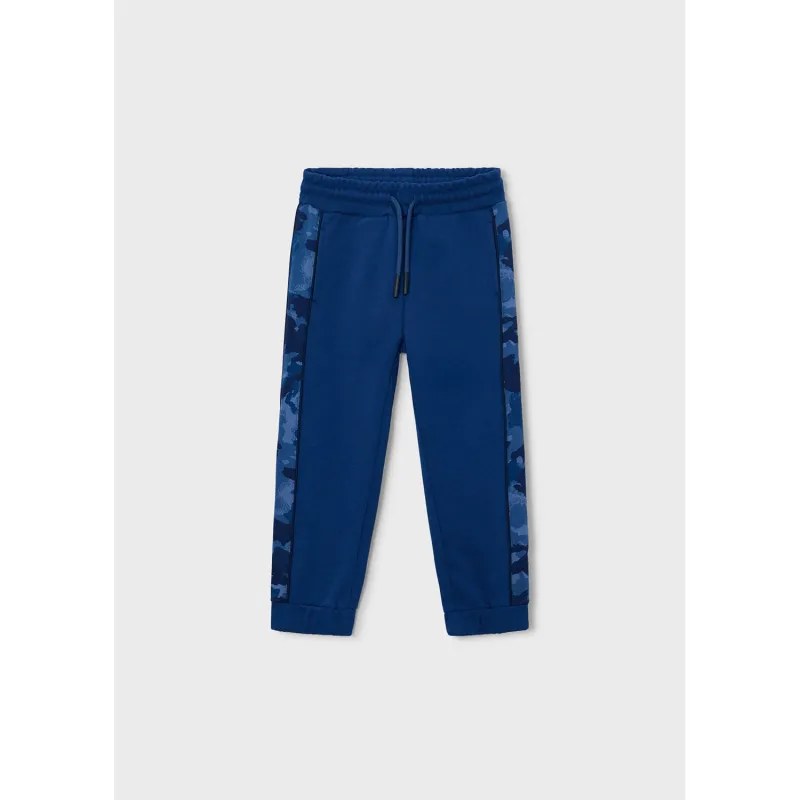 ATLANTIC BLUE KNIT PANTS PRINTED SIDE PANELS / 4507-063
