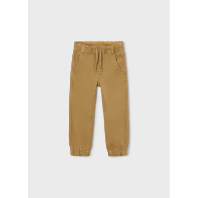 LIGHT BROWN CHINO JOGGER PANT ELASTIC CUFF / 4511-063