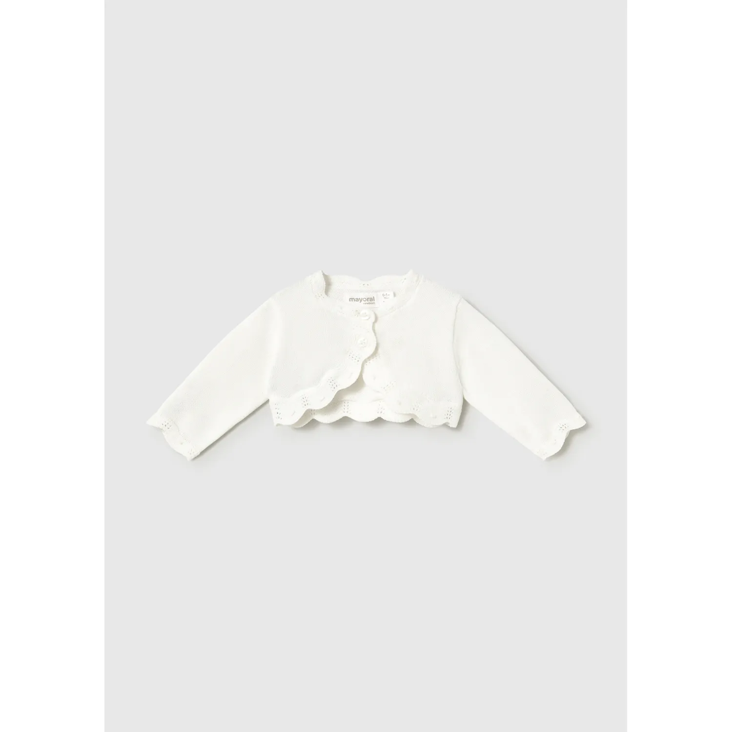OFF WHITE KNIT CARDIGAN SCALOPED EDGE / 2365-83
