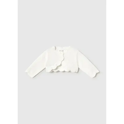 OFF WHITE KNIT CARDIGAN SCALOPED EDGE / 2365-83