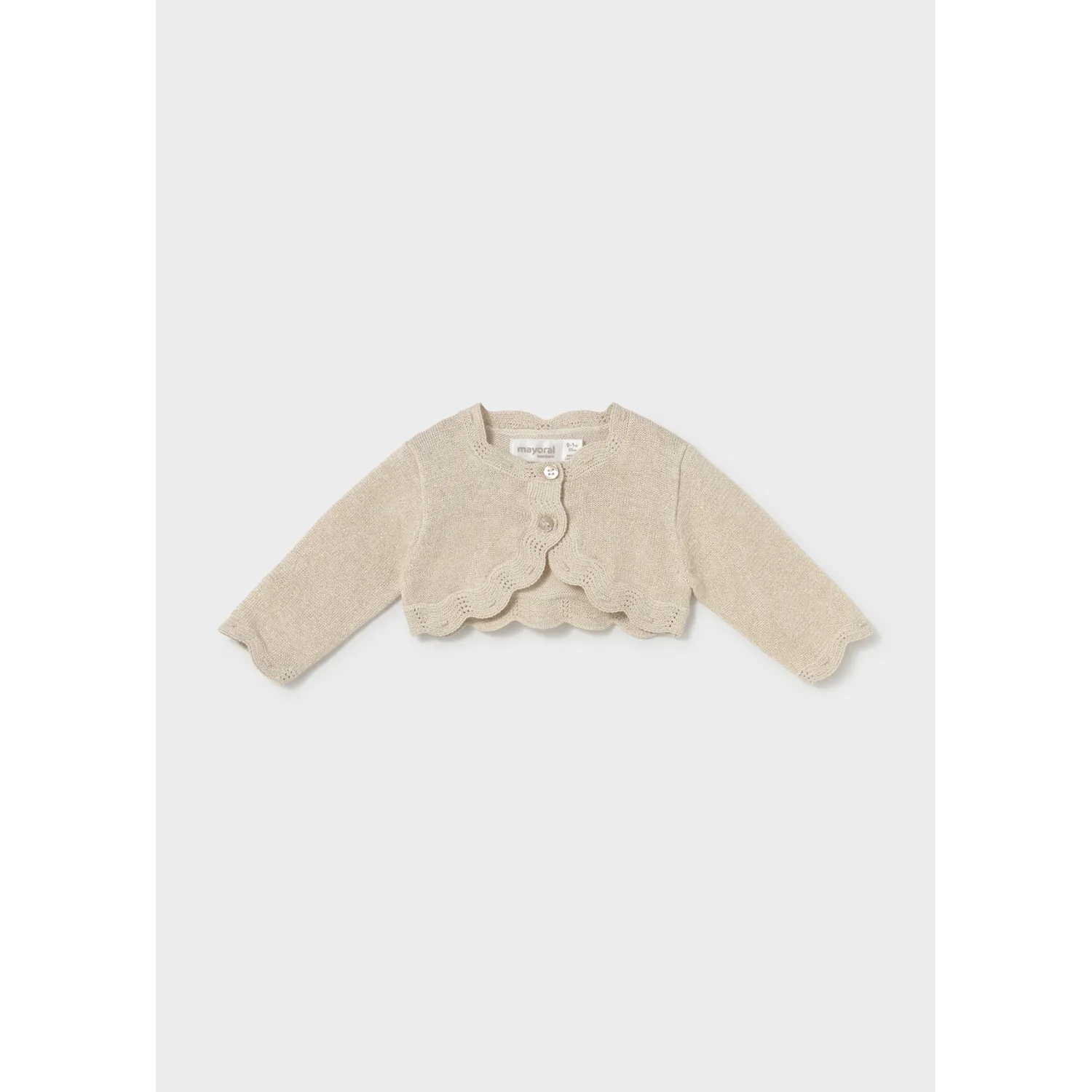 CHAMPAGNE KNIT CARDIGAN SCALOPED EDGE / 2365-082