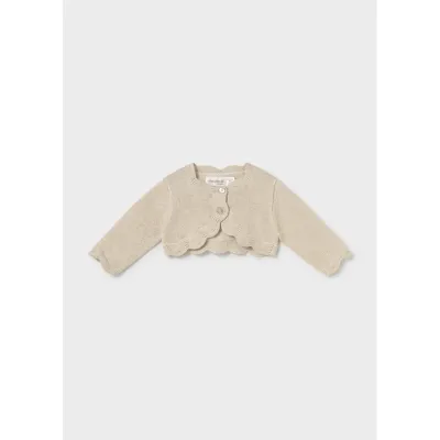 CHAMPAGNE KNIT CARDIGAN SCALOPED EDGE / 2365-082