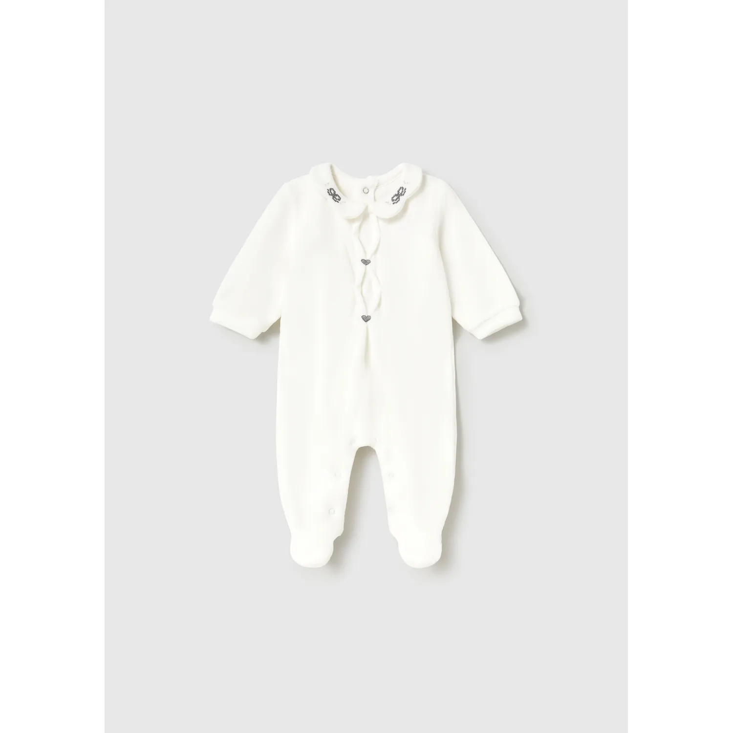 CREAM VELOUR SLEEPER NAVY TRIM / 2750-072