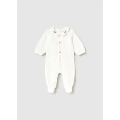 CREAM VELOUR SLEEPER NAVY TRIM / 2750-072