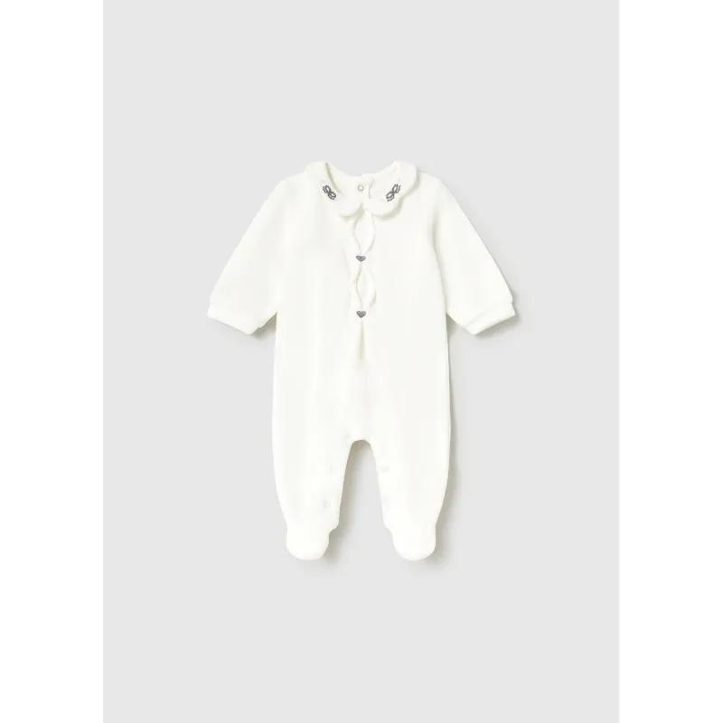 CREAM VELOUR SLEEPER NAVY TRIM / 2750-072