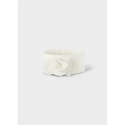 OFF WHITE KNIT HEADBAND KNIT FLOWER APPLIQUE / 9133-082