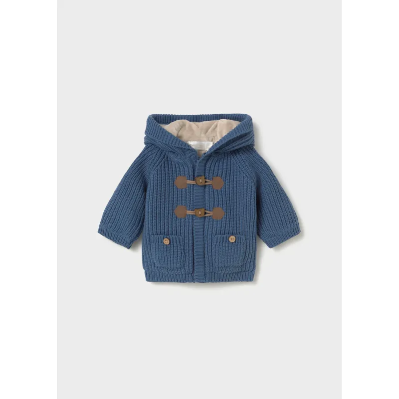 BLUEBERRY KNIT HOODED CARDIGAN CABLESTITCH / 2303-038