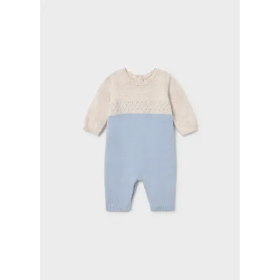 GREY & BLUE KNIT ROMPER / 2601-018