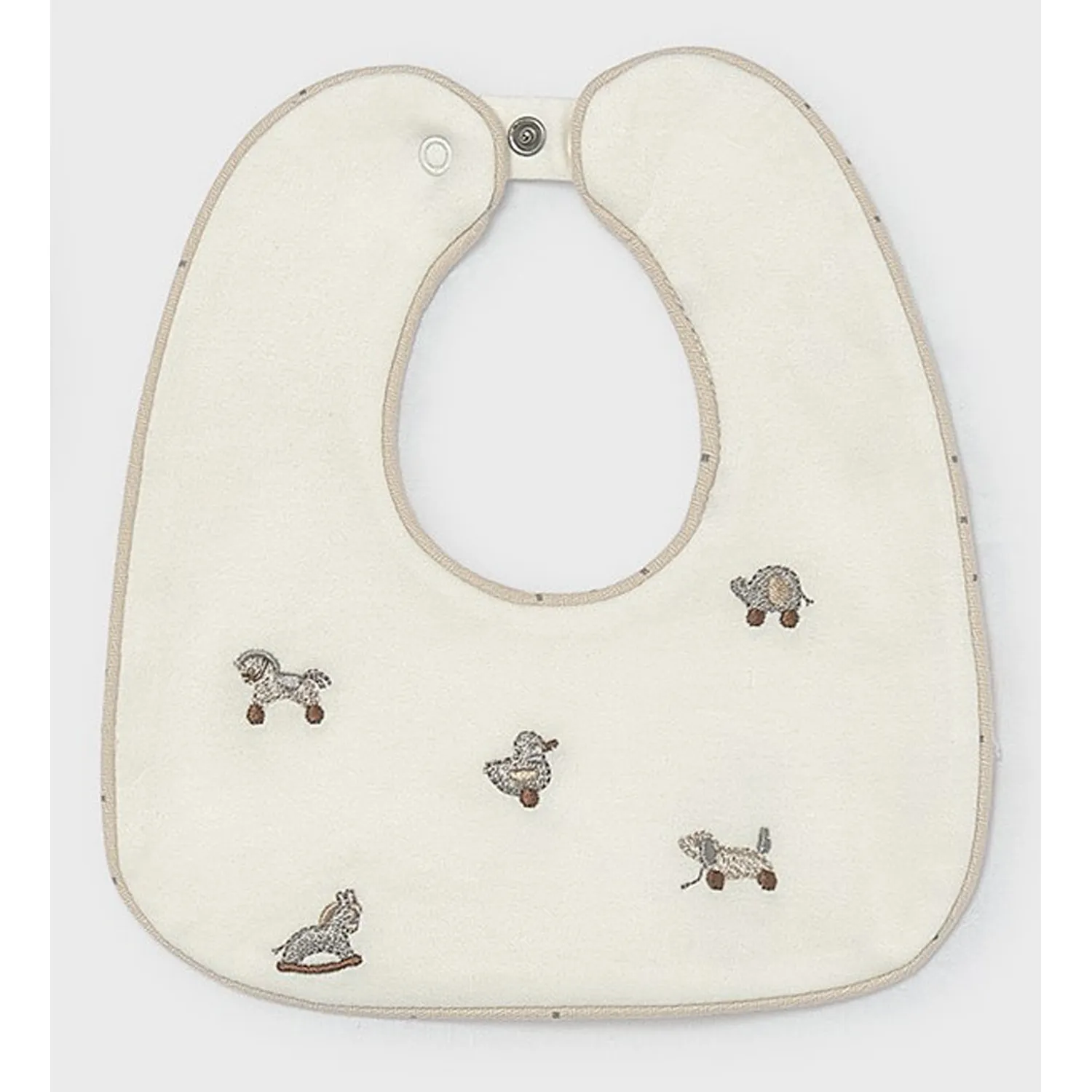 CREAM BIB GREY ANIMAL PRINT SET / 9137-053