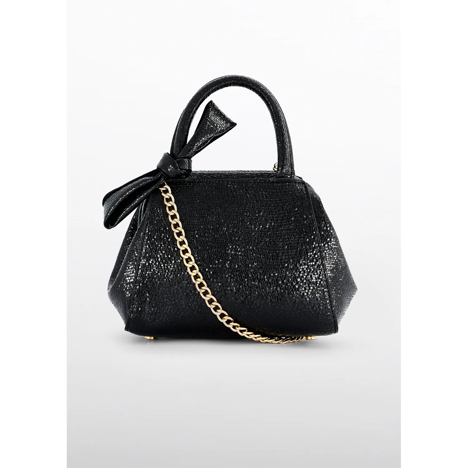 BLACK BOW HANDBAG PRINTED / 5932-010